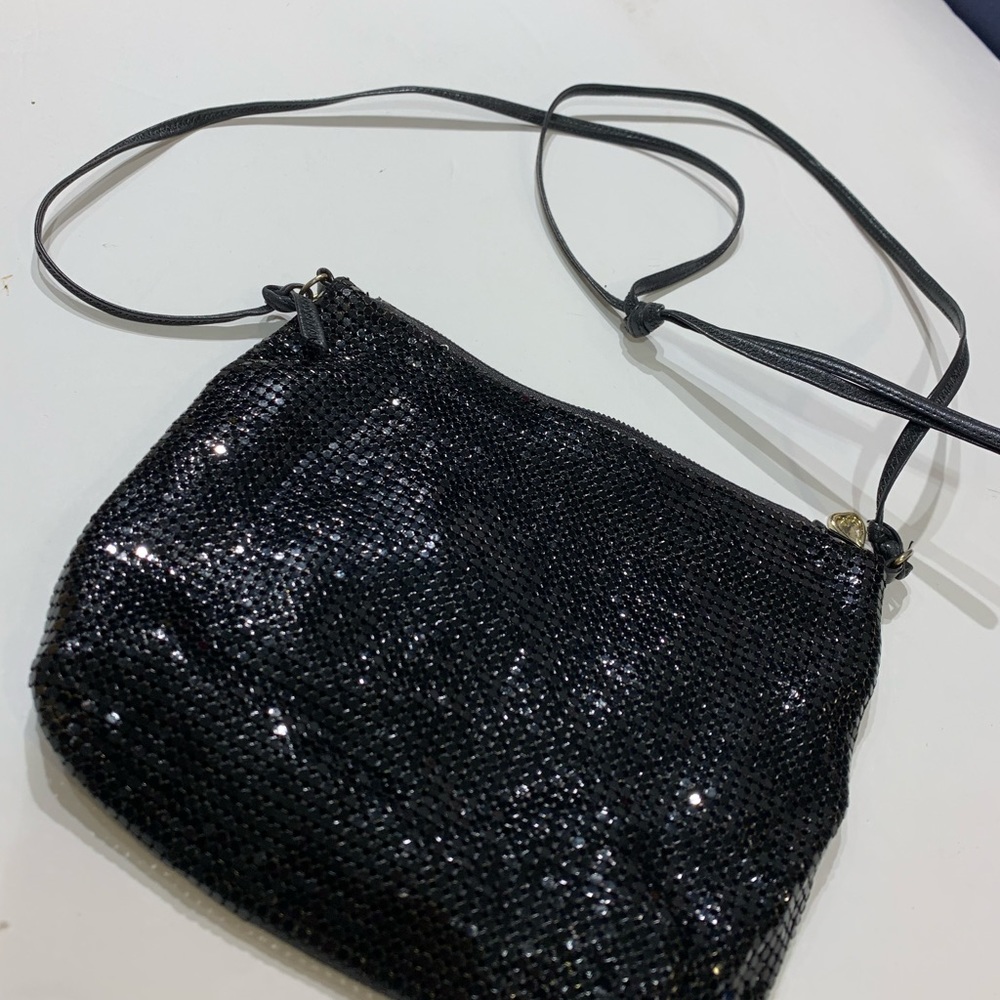Vintage 50/60’s black metal mesh crossbody purse.  Whiting&Davis, made i…